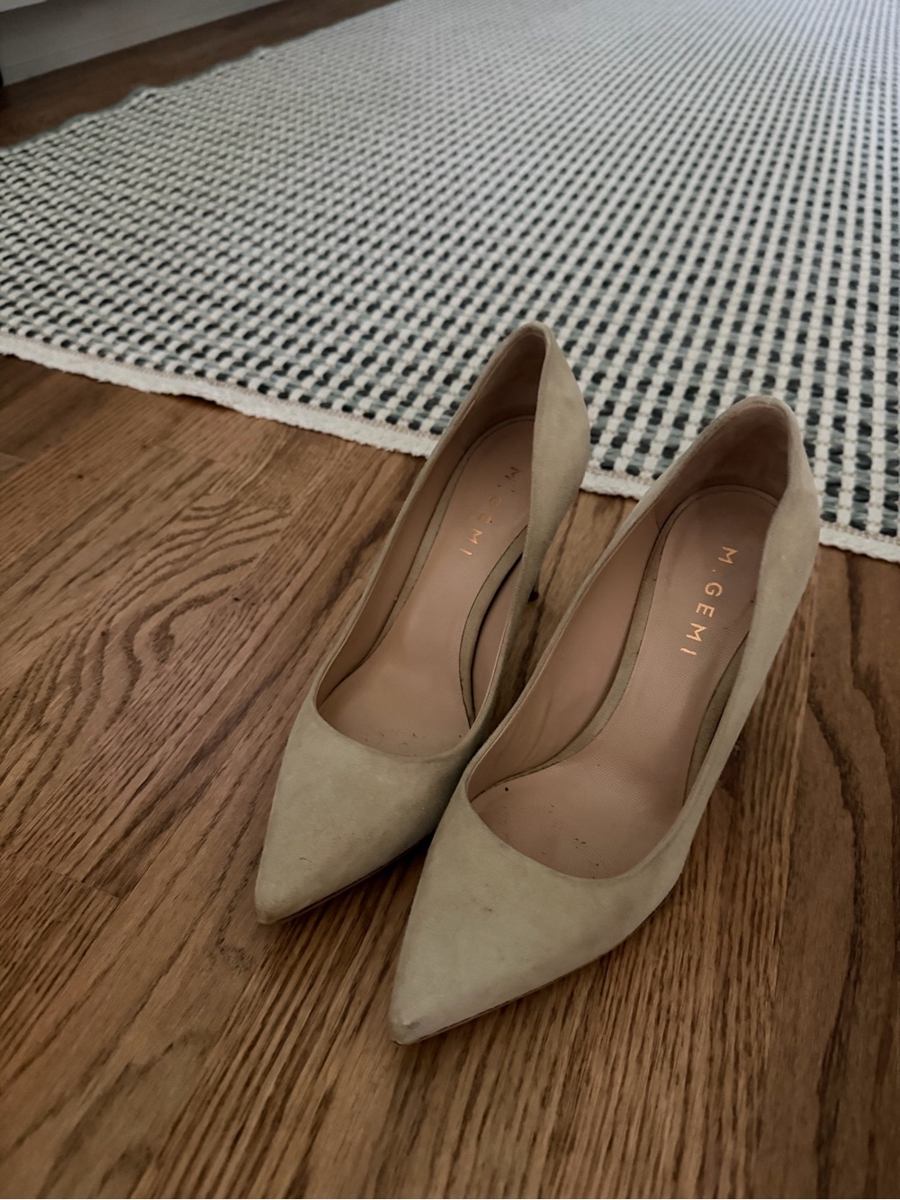 M. Gemi Beige Pointed-Toe Suede Pumps